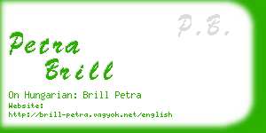 petra brill business card